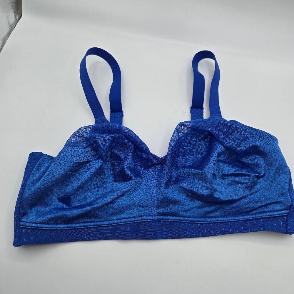 Wacoal 852303 Back Appeal Wire Free Bra Full Coverage Blue 38DDD